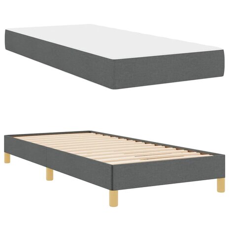 Boxspring bed Donkergrijs en Bruin 90 x 200 cm 6