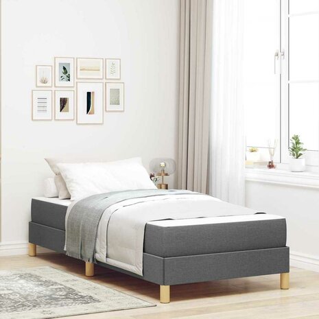 Boxspring bed Donkergrijs en Bruin 100 x 200 cm 1
