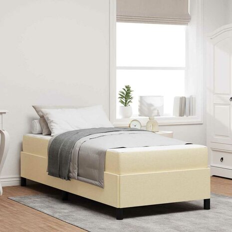 Boxspring bed Crème en Zwart 100 x 200 cm 1