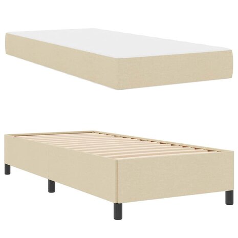Boxspring bed Crème en Zwart 100 x 200 cm 6