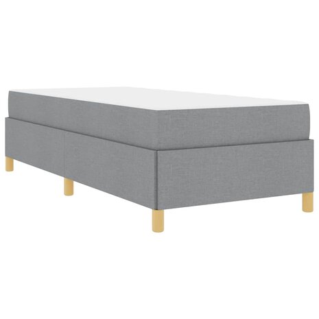 Boxspring bed Lichtgrijs en Wit en Lichtgrijs 90 x 200 cm Stof 2