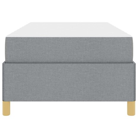 Boxspring bed Lichtgrijs en Wit en Lichtgrijs 90 x 200 cm Stof 7