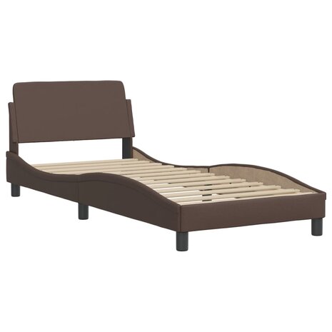 Bed met matras "Dover" kunstleer bruin 90x190 cm 4