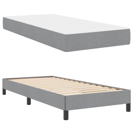 Boxspring bed met matras Lichtgrijs 80 x 200 cm Stof 6
