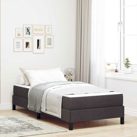 Boxspring bed met matras Donkerbruin 80 x 200 cm Stof 1