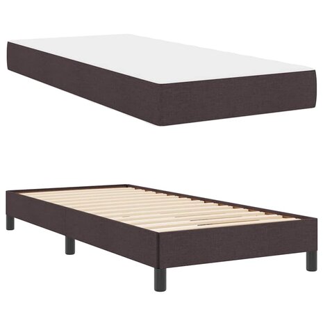 Boxspring bed met matras Donkerbruin 80 x 200 cm Stof 6