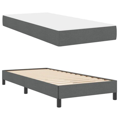 Boxspring bed met matras Donkergrijs 100 x 200 cm Stof 6
