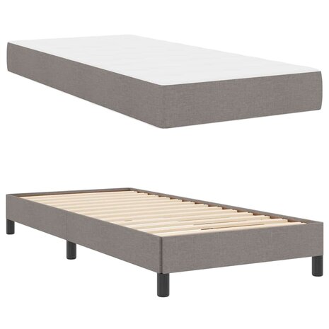 Boxspring bed met matras Taupe 100 x 200 cm Stof 6