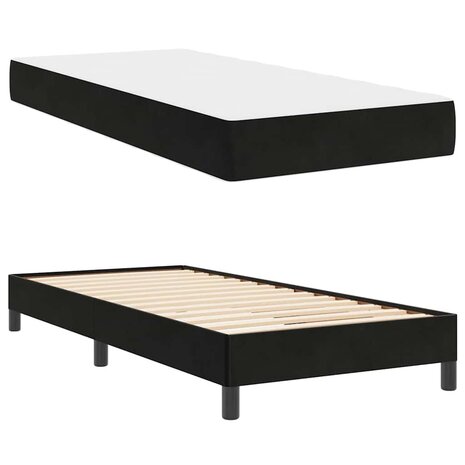 Boxspringbed met matras met matras Zwart 80 x 200 cm Fluweel 6