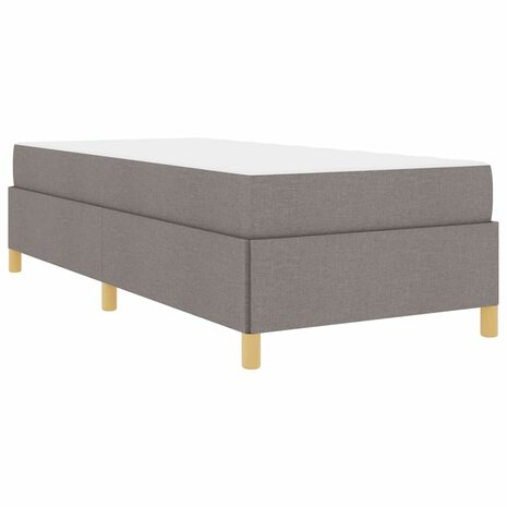 Boxspring bed met matras Taupe en Bruin en Wit 80 x 200 cm Stof 2