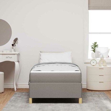 Boxspring bed met matras Taupe en Bruin en Wit 80 x 200 cm Stof 5