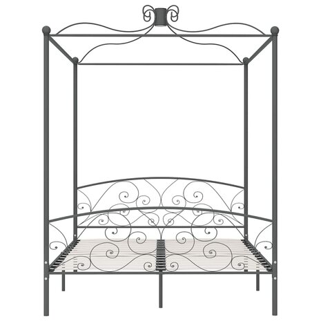 Hemelbedframe metaal grijs 180x200 cm 3