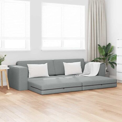 Vloersofa Bed Lichtgrijs 245 x 78 x 77 cm Stof 1
