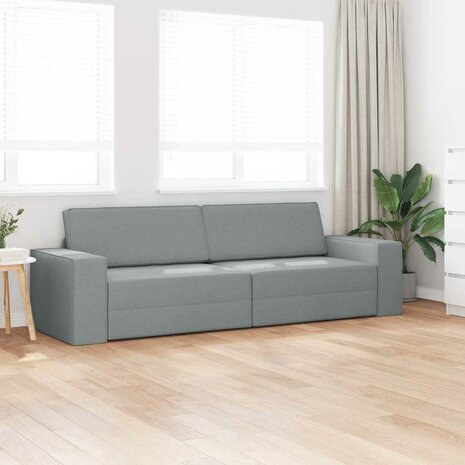 Vloersofa Bed Lichtgrijs 245 x 78 x 77 cm Stof 3