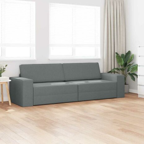 Vloersofa Bed Donkergrijs 245 x 78 x 77 cm Stof 3