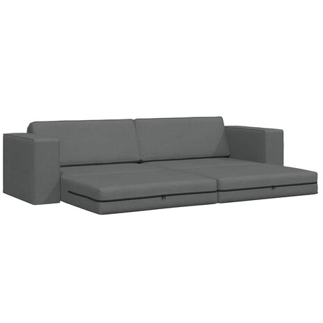 Vloersofa Bed Donkergrijs 245 x 78 x 77 cm Stof 4