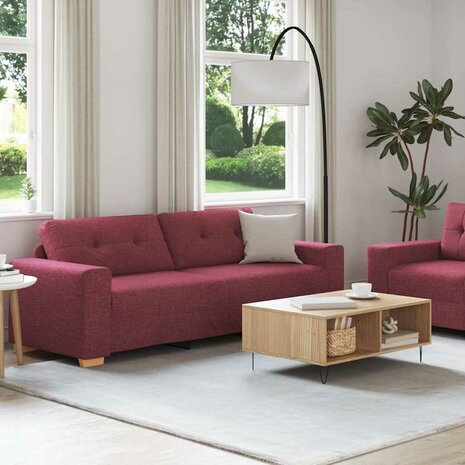 Bankstel met kussen 2 pcs Wijnrood 221 x 78 x 80 cm Stof 1