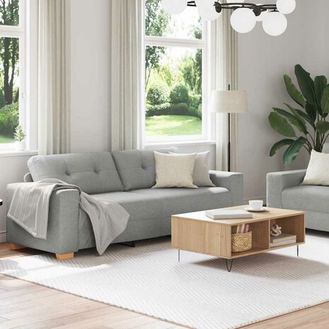 Bankstel met kussen 2 pcs Grijs 221 x 78 x 80 cm Stof 3