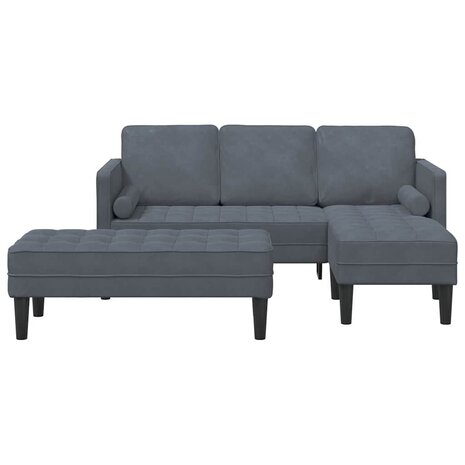 Bankstel 2 pcs Donkergrijs 173 x 131 x 67 cm Fluweel 4