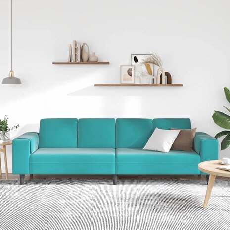 Bankstel Turquoise Fluweel 3