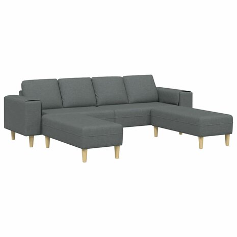Bankstel 3 pcs Donkergrijs Stof 2