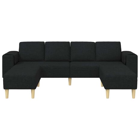 Bankstel 3 pcs Zwart Stof 4