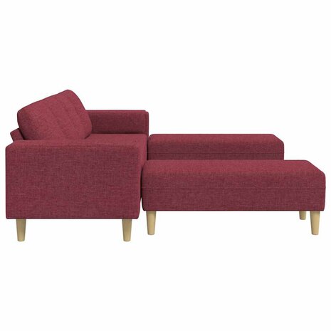 Bankstel 3 pcs Wijnrood Stof 5