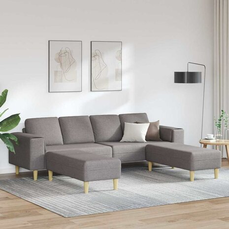 Bankstel 3 pcs Taupe Stof 1