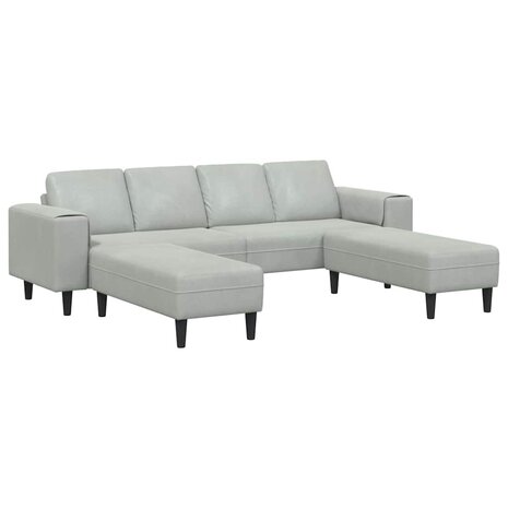 Bankstel 3 pcs Lichtgrijs Fluweel 2