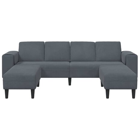 Bankstel 3 pcs Donkergrijs Fluweel 4