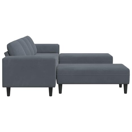 Bankstel 3 pcs Donkergrijs Fluweel 5