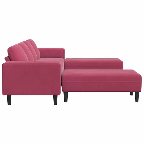 Bankstel 3 pcs Wijnrood Fluweel 5