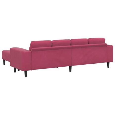 Bankstel 3 pcs Wijnrood Fluweel 6