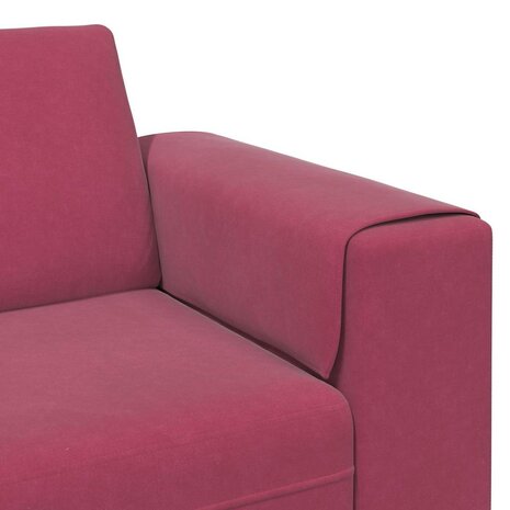 Bankstel 3 pcs Wijnrood Fluweel 7