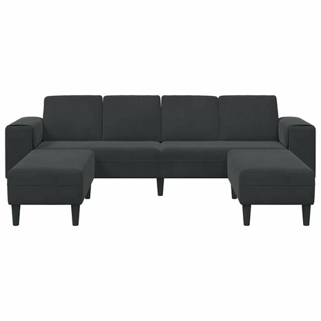 Bankstel 3 pcs Zwart Fluweel 4