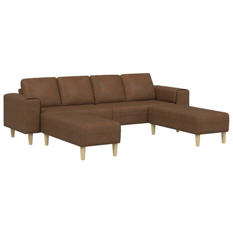 Bankstel 3 pcs Bruin Faux suede leer 2