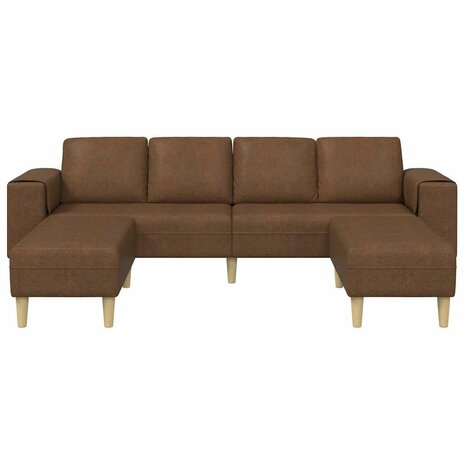 Bankstel 3 pcs Bruin Faux suede leer 4