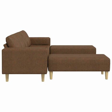 Bankstel 3 pcs Bruin Faux suede leer 5