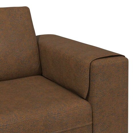 Bankstel 3 pcs Bruin Faux suede leer 7