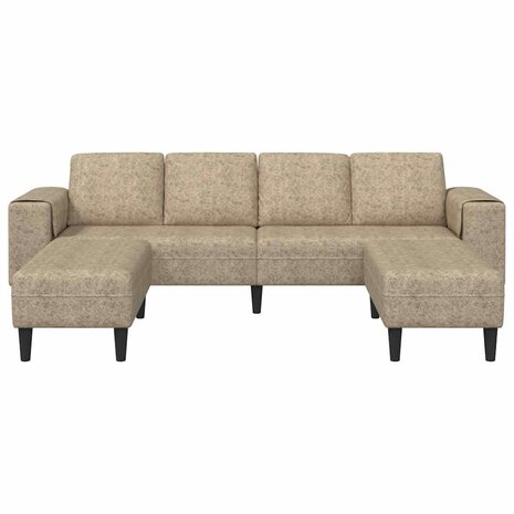 Bankstel 3 pcs Lichtgrijs Faux suede leer 4
