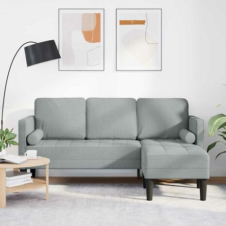 Bankstel Lichtgrijs 173 x 131 x 67 cm Stof 1