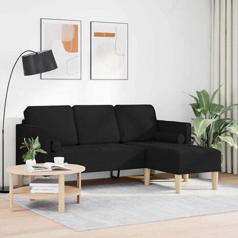 Bankstel Zwart 173 x 131 x 67 cm Stof 3