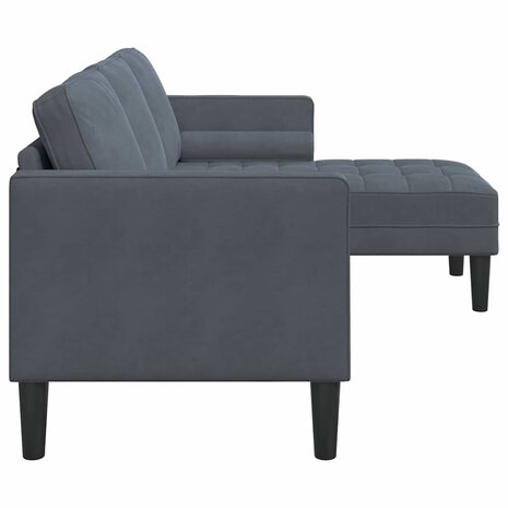 Bankstel Donkergrijs 173 x 131 x 67 cm Fluweel 5