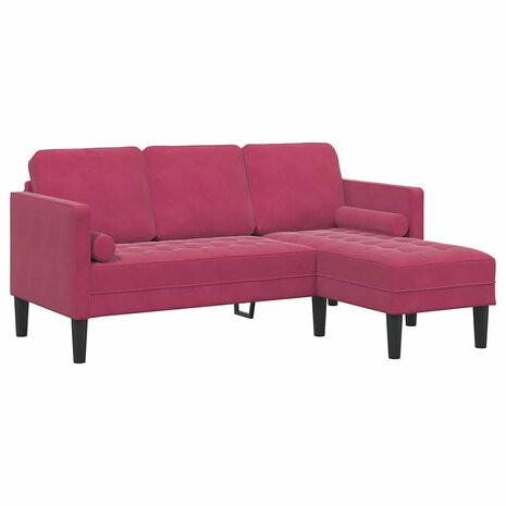 Bankstel Wijnrood 173 x 131 x 67 cm Fluweel 2