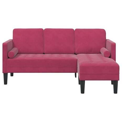Bankstel Wijnrood 173 x 131 x 67 cm Fluweel 4