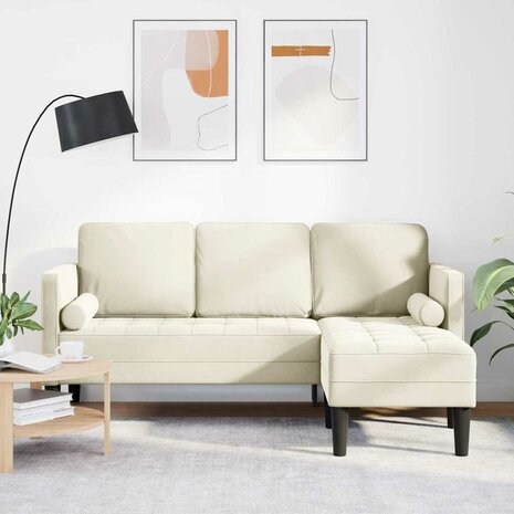 Bankstel Crème 173 x 131 x 67 cm Fluweel 1