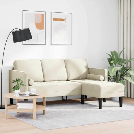 Bankstel Crème 173 x 131 x 67 cm Fluweel 3