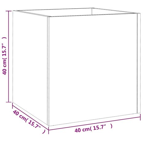 Plantenbak 40x40x40 cm bewerkt hout zwart 8