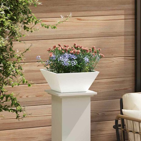 Tuin Kom Plantenbak Wit 35 x 35 x 15 cm Staal 4