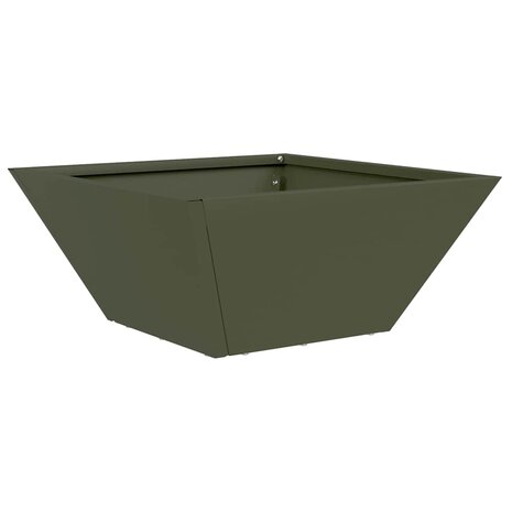 Tuin Kom Plantenbak Olijfgroen 35 x 35 x 15 cm Staal 2